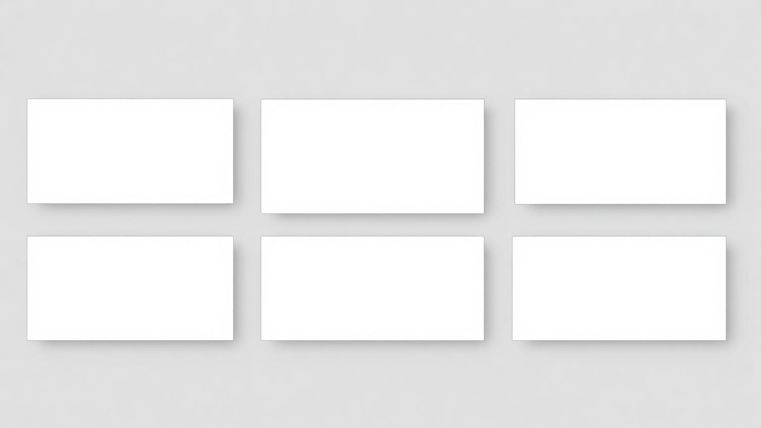 Grid of blank white rectangles in different aspect ratios on a soft grey background